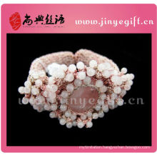 Fashion Jewellery Handmade Pink Crochet Beaded Gemstone Girl Bangles